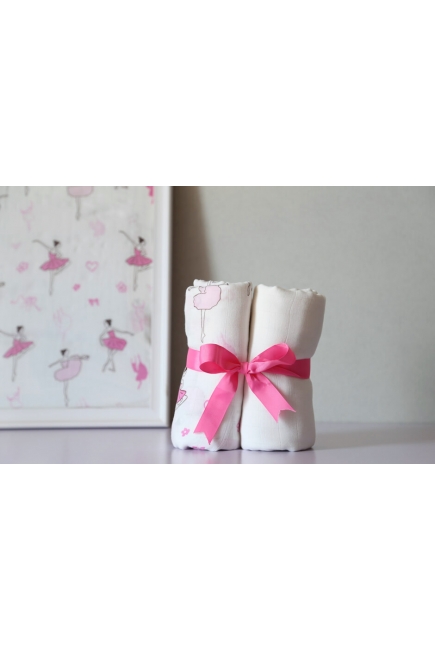 Муслиновая пеленка для новорожденных с бамбуком Diva большая, Ballerina