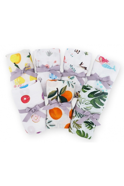 Муслиновая пеленка для новорожденных Diva большая, Flower Cotton