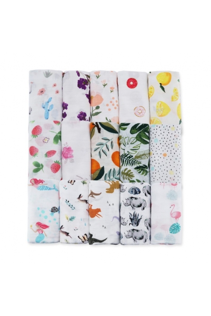 Муслиновая пеленка для новорожденных Diva большая, Flower Cotton