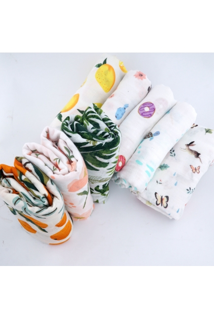 Муслиновая пеленка для новорожденных с бамбуком Diva большая, Rose Bamboo