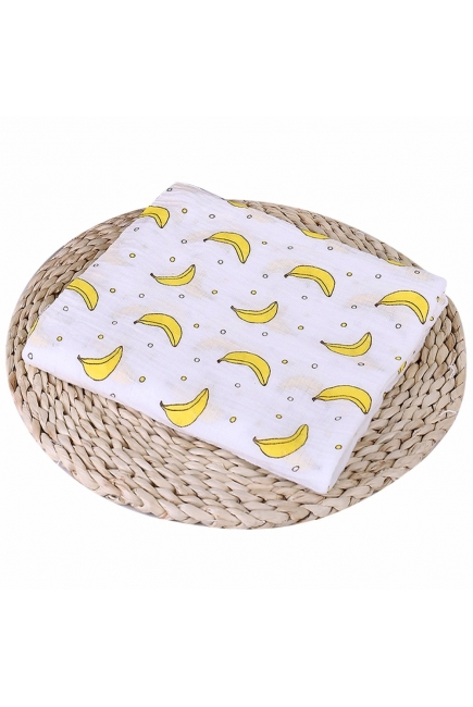 Муслиновая пеленка для новорожденных с бамбуком Diva большая, Banana