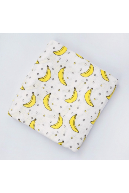Муслиновая пеленка для новорожденных с бамбуком Diva большая, Banana