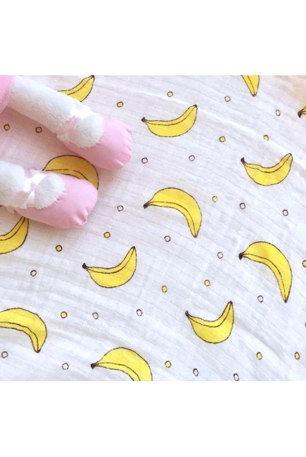 Муслиновая пеленка для новорожденных с бамбуком Diva большая, Banana