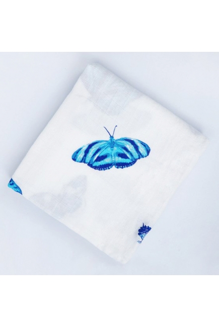 Муслиновая пеленка для новорожденных с бамбуком Diva большая, Butterfly