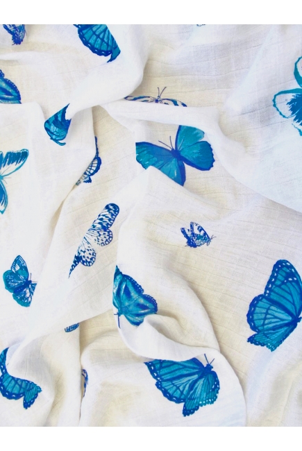 Муслиновая пеленка для новорожденных с бамбуком Diva большая, Butterfly