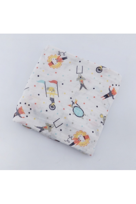 Муслиновая пеленка для новорожденных с бамбуком Diva большая, Circus