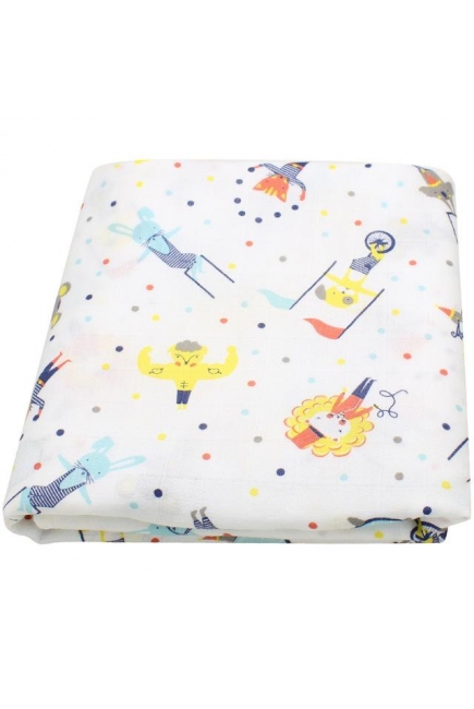 Муслиновая пеленка для новорожденных с бамбуком Diva большая, Circus