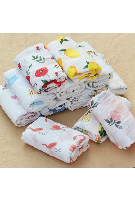 Муслиновая пеленка для новорожденных с бамбуком Diva большая, Lemon Cotton