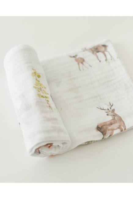 Муслиновая пеленка для новорожденных с бамбуком Diva большая, Deer