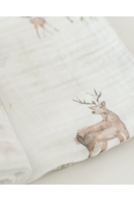 Муслиновая пеленка для новорожденных с бамбуком Diva большая, Deer