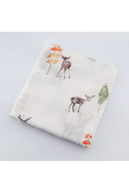Муслиновая пеленка для новорожденных с бамбуком Diva большая, Deer