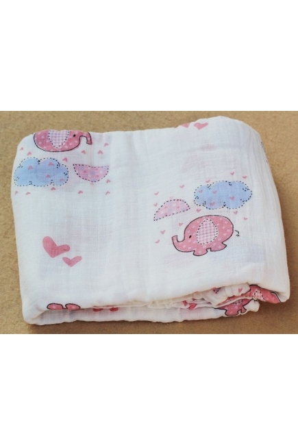 Муслиновая пеленка для новорожденных Diva большая, Elephant