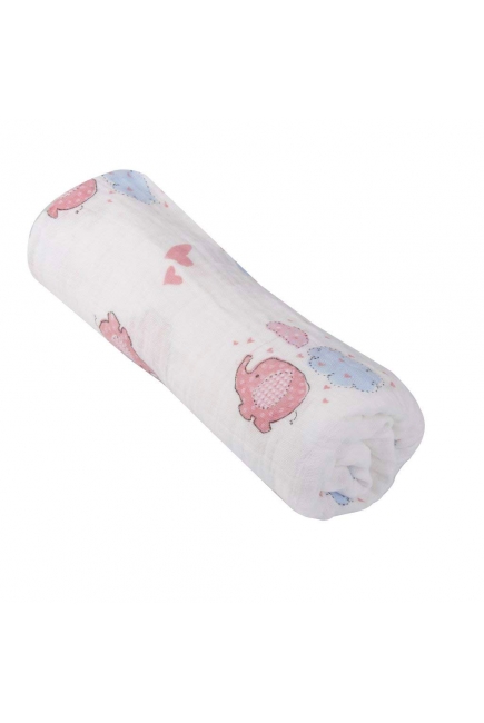 Муслиновая пеленка для новорожденных Diva большая, Elephant