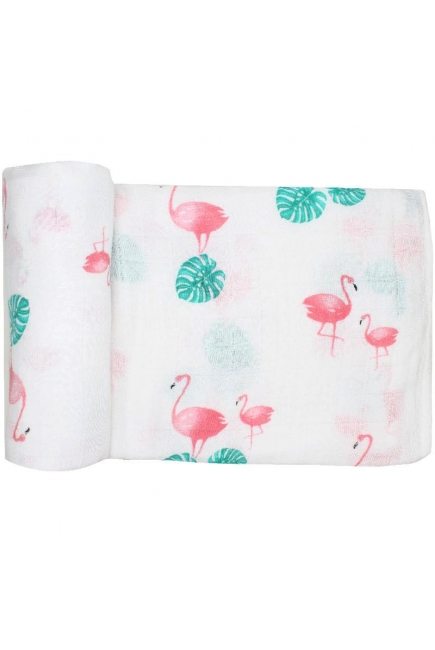 Муслиновая пеленка для новорожденных с бамбуком Diva большая, Flamingo Bamboo