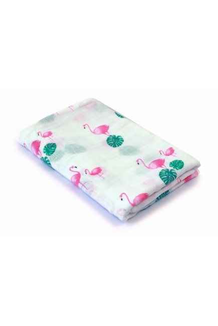Муслиновая пеленка для новорожденных с бамбуком Diva большая, Flamingo Bamboo