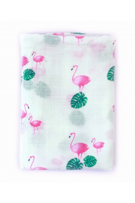 Муслиновая пеленка для новорожденных с бамбуком Diva большая, Flamingo Bamboo