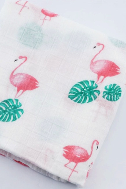 Муслиновая пеленка для новорожденных с бамбуком Diva большая, Flamingo Bamboo