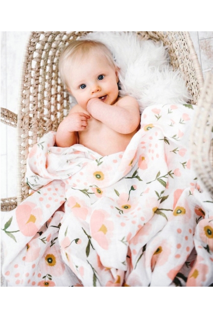 Муслиновая пеленка для новорожденных Diva большая, Flower Cotton