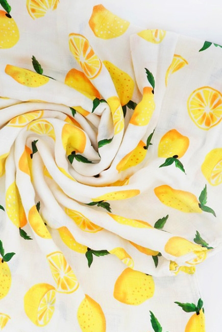Муслиновая пеленка для новорожденных с бамбуком Diva большая, Lemon Cotton