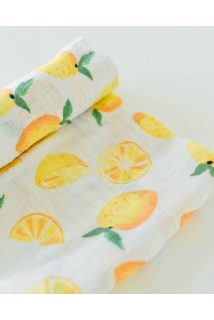 Муслиновая пеленка для новорожденных с бамбуком Diva большая, Lemon Cotton