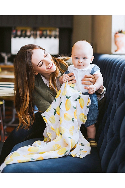 Муслиновая пеленка для новорожденных с бамбуком Diva большая, Lemon Cotton