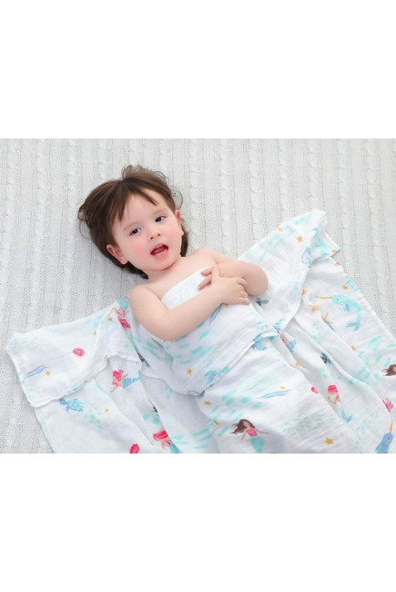 Муслиновая пеленка для новорожденных с бамбуком Diva большая, Mermaid