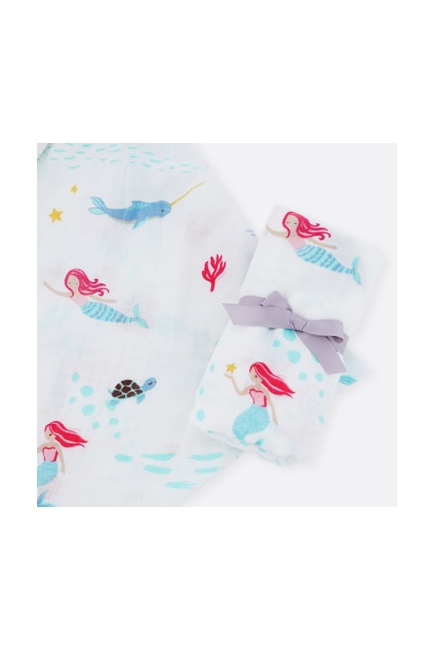 Муслиновая пеленка для новорожденных с бамбуком Diva большая, Mermaid