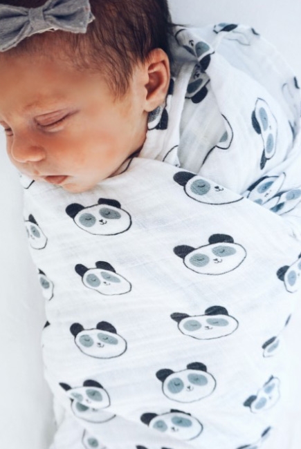 Муслиновая пеленка для новорожденных Diva большая, Panda