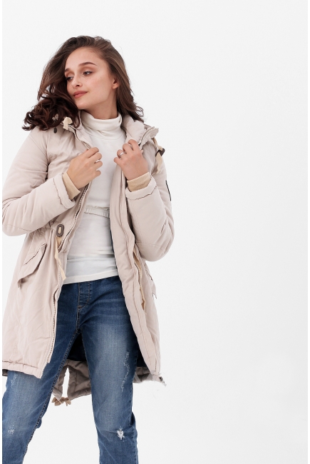 Слингокуртка зимняя - парка 3 в 1, бежевый