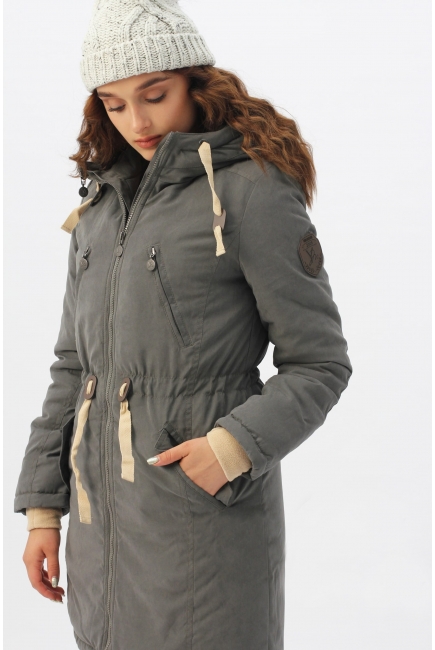 Зимняя слингокуртка - парка 3 в 1, графит