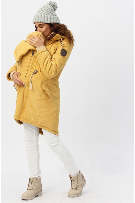 Зимняя слингокуртка - парка 3 в 1, горчичный