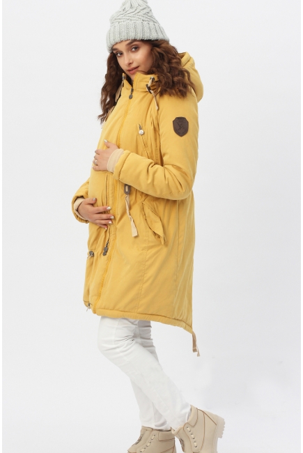 Зимняя слингокуртка - парка 3 в 1, горчичный
