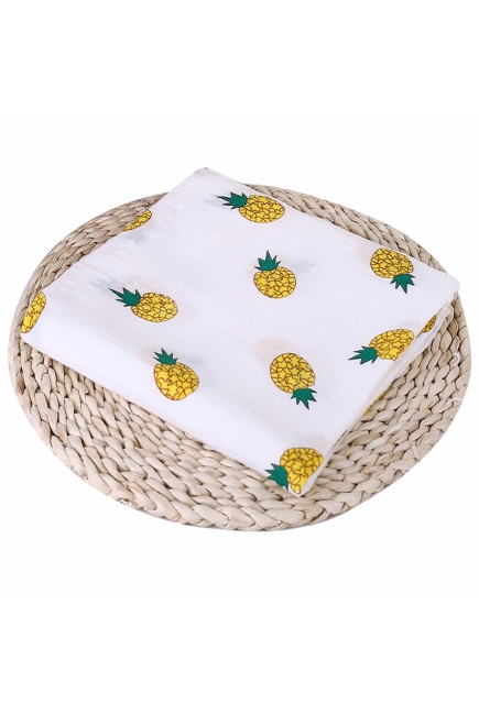 Муслиновая пеленка для новорожденных с бамбуком Diva большая, Pineapple
