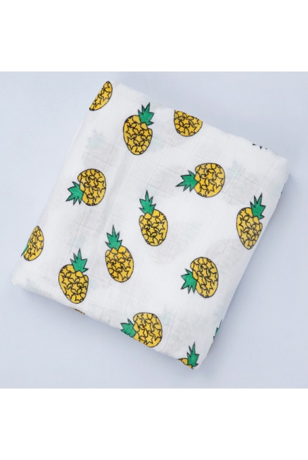 Муслиновая пеленка для новорожденных с бамбуком Diva большая, Pineapple