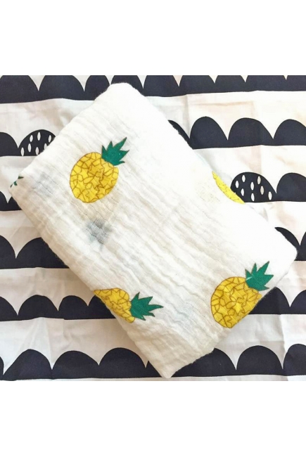 Муслиновая пеленка для новорожденных с бамбуком Diva большая, Pineapple