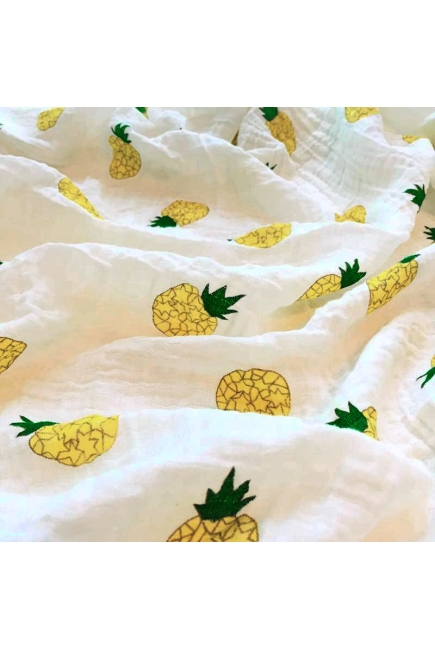 Муслиновая пеленка для новорожденных с бамбуком Diva большая, Pineapple