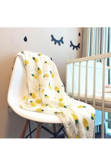 Муслиновая пеленка для новорожденных с бамбуком Diva большая, Pineapple