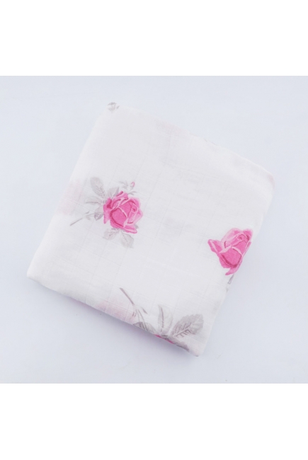 Муслиновая пеленка для новорожденных с бамбуком Diva большая, Rose Bamboo