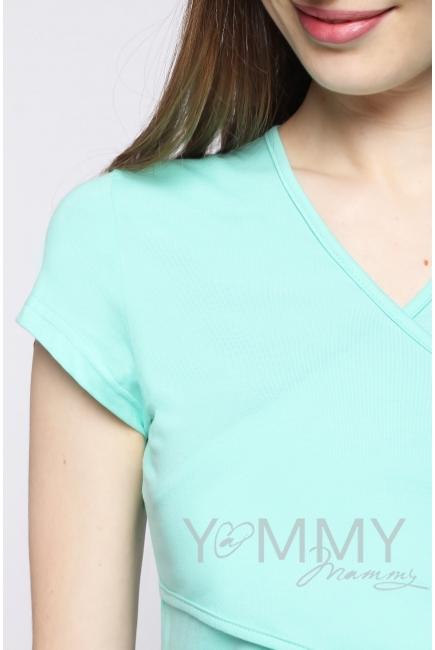 Платье-кимоно для дома трикотажное, цвет "ментол"