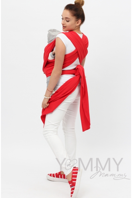 Слинг-шарф трикотажный, цвет "красный"