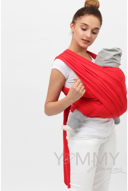 Слинг-шарф трикотажный, цвет "красный"