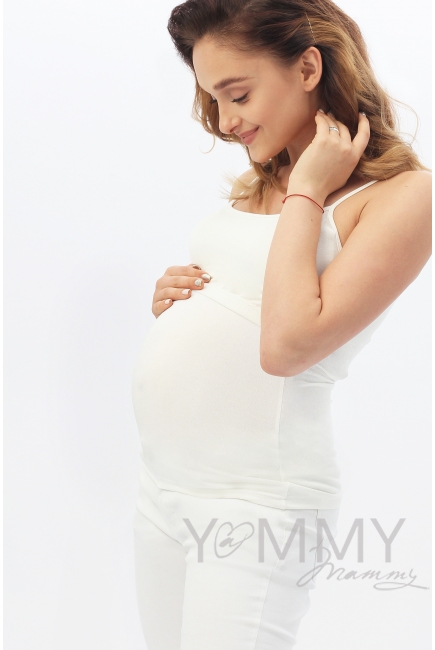 Топ на бретельках для беременных и кормящих, экрю