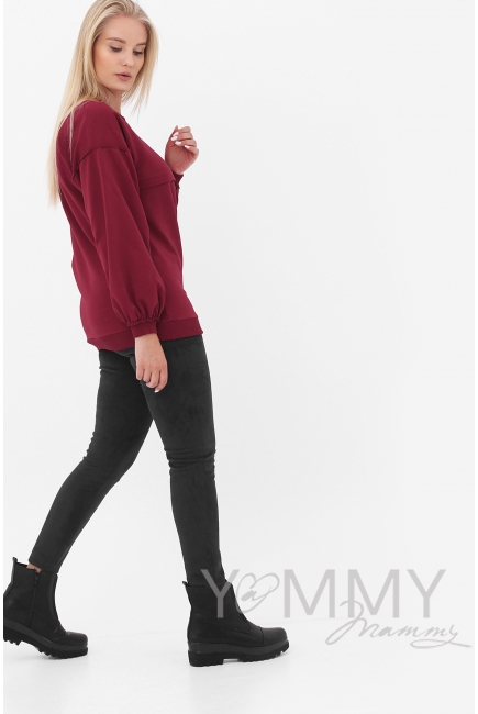 Джемпер для кормящих и беременных, марсала
