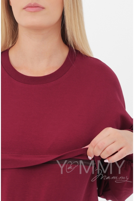 Джемпер для кормящих и беременных, марсала