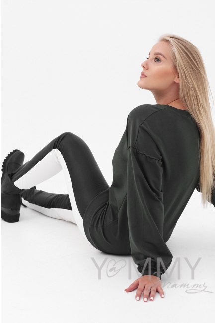 Джемпер для беременных и  кормящих, милитари