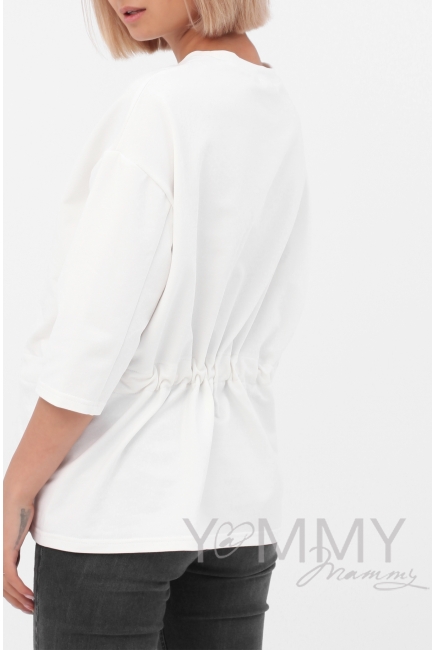 Джемпер для кормящих и беременных с кулиской, молочный