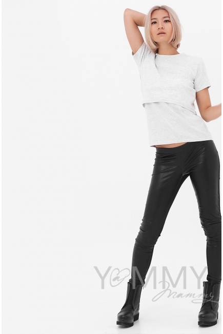 Футболка для беременных и кормящих, цвет серый меланж