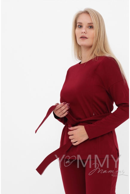 Костюм для кормящих и беременных, цвет марсала