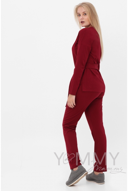 Костюм для кормящих и беременных, цвет марсала