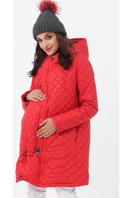Слингокуртка зимняя 3в1, цвет красный стеганая